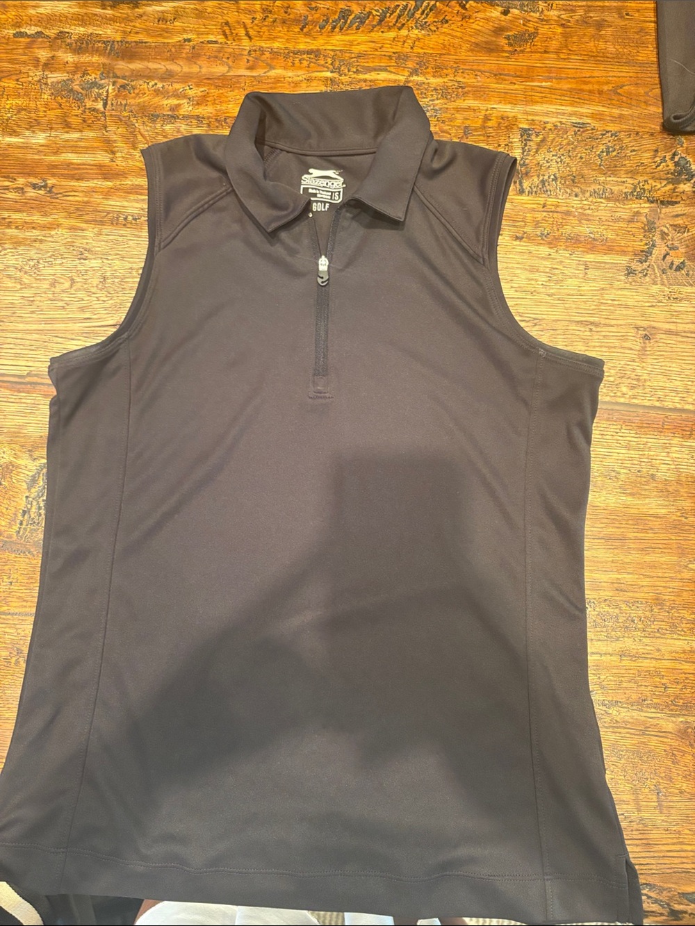 Women’s Slazenger Black Sleeveless Quarter-Zip Golf Polo
